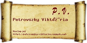 Petrovszky Viktória névjegykártya
