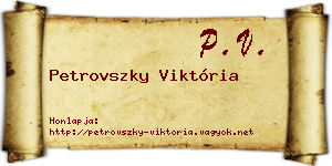 Petrovszky Viktória névjegykártya