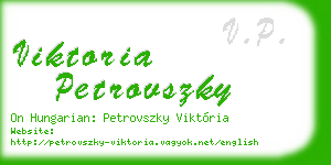 viktoria petrovszky business card